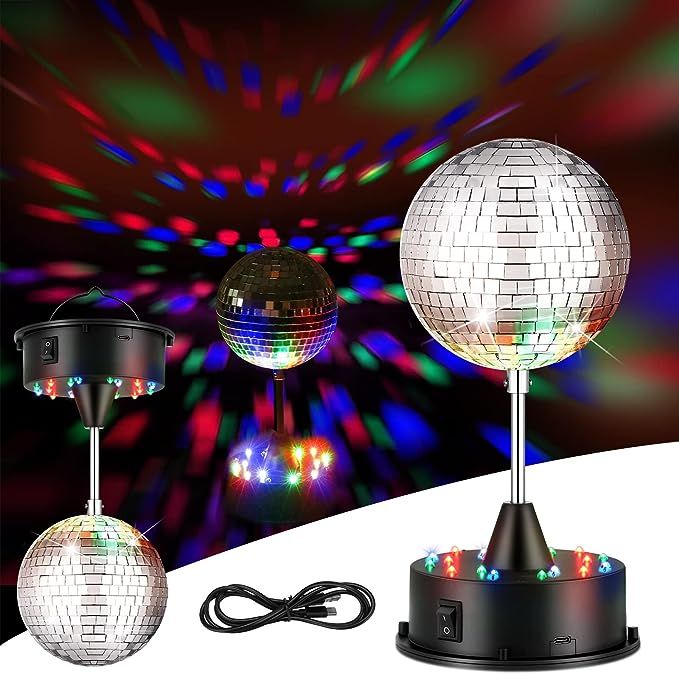 6'' 15cm disco DJ mirror ball hang rotate on the ceiling