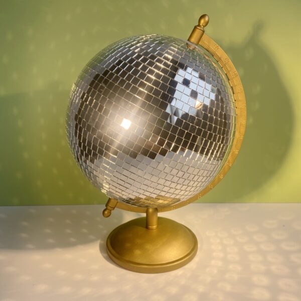 disco ball globe statue