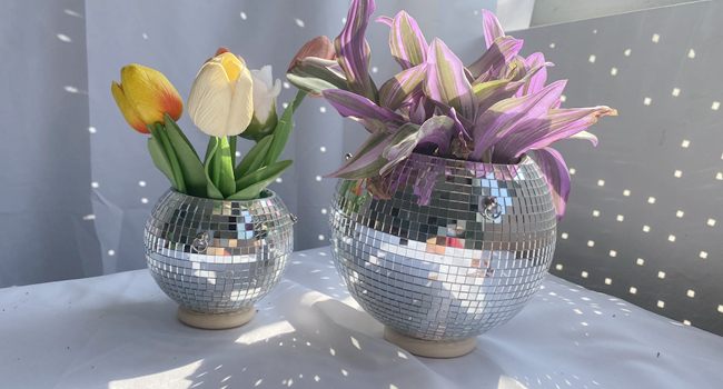 mfgdisco disco ball planter