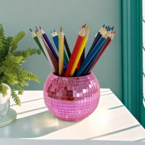 4inch 10cm tabletop disco ball pencil makeup container