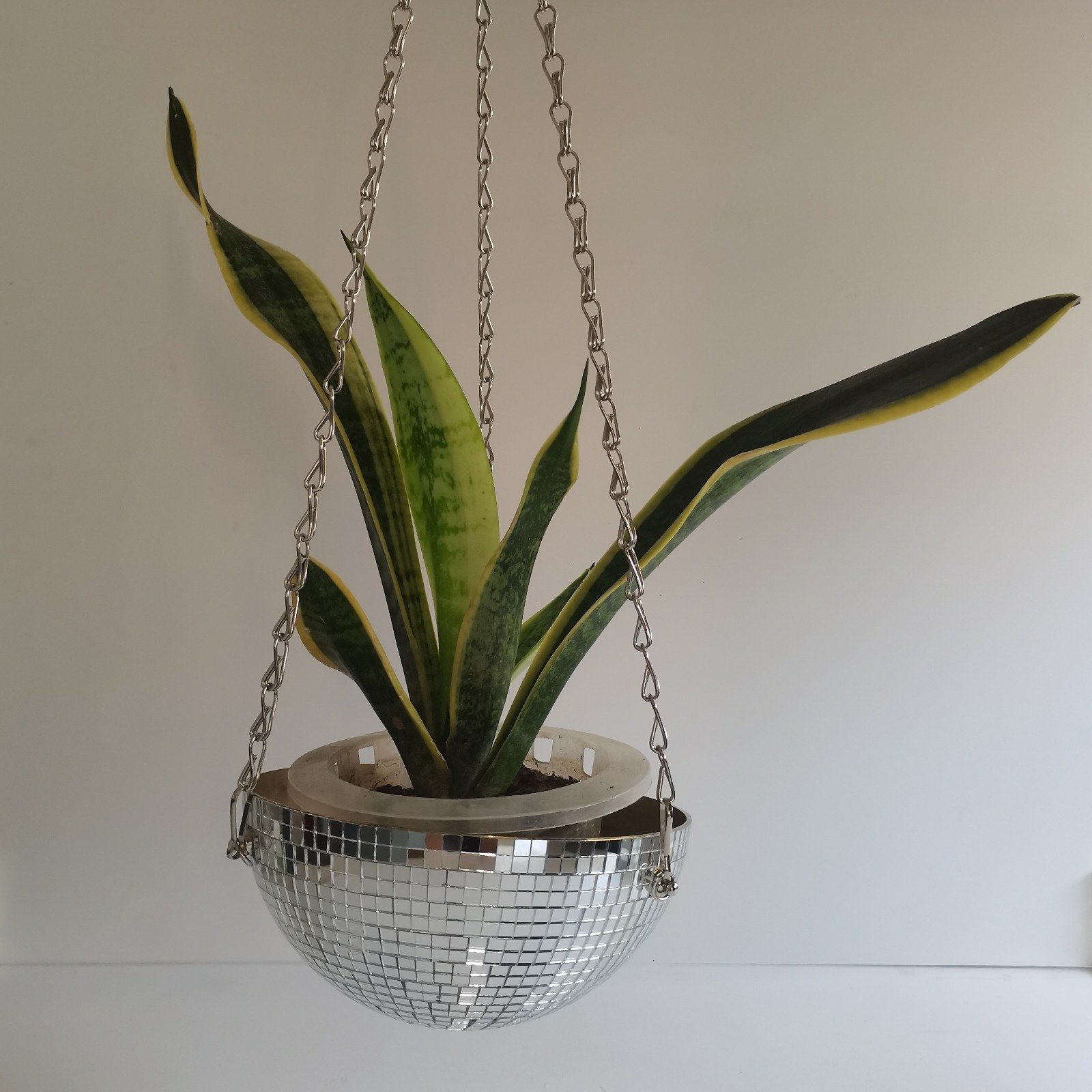 Metal Half Disco ball planter - Image 5