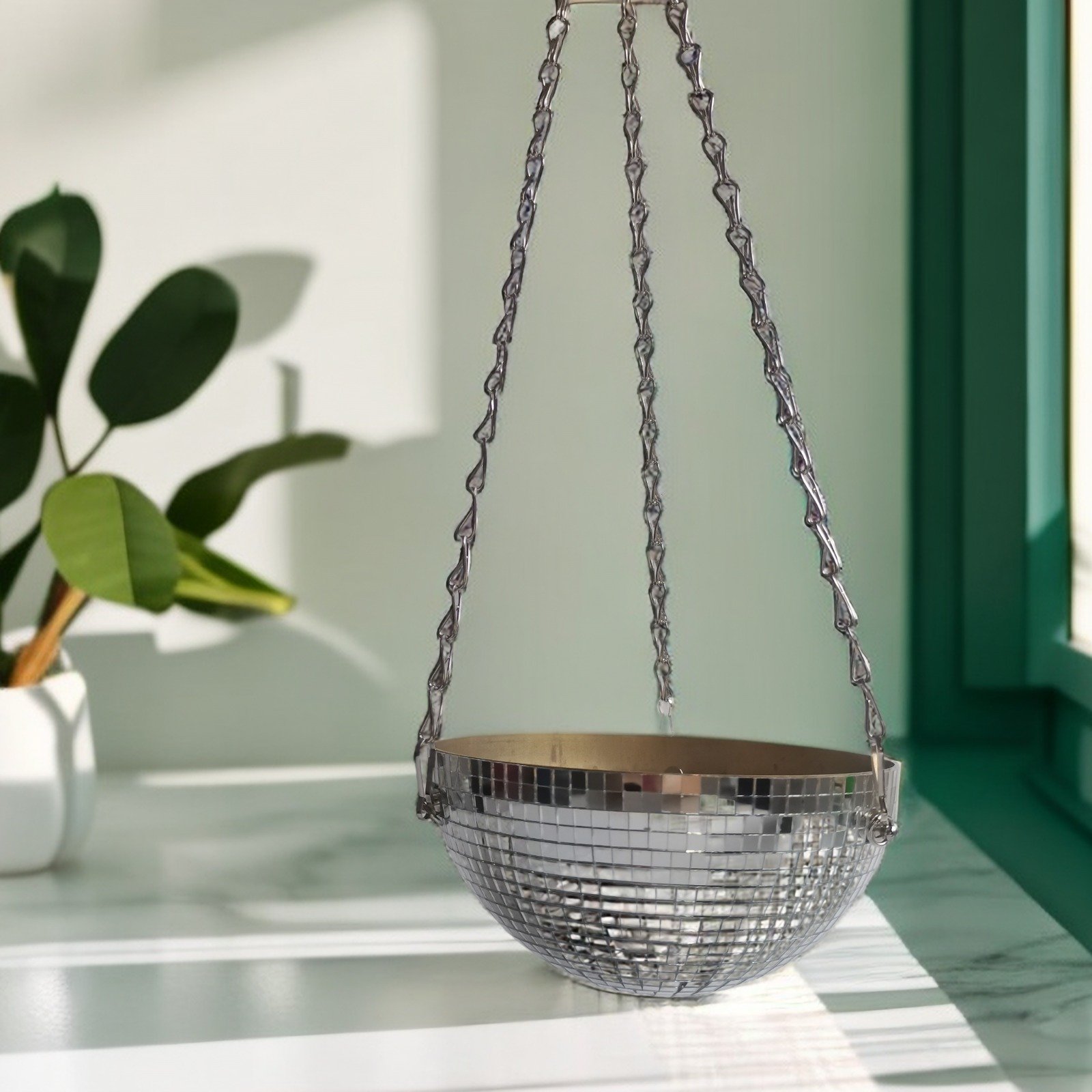 Metal Half Disco ball planter - Image 2