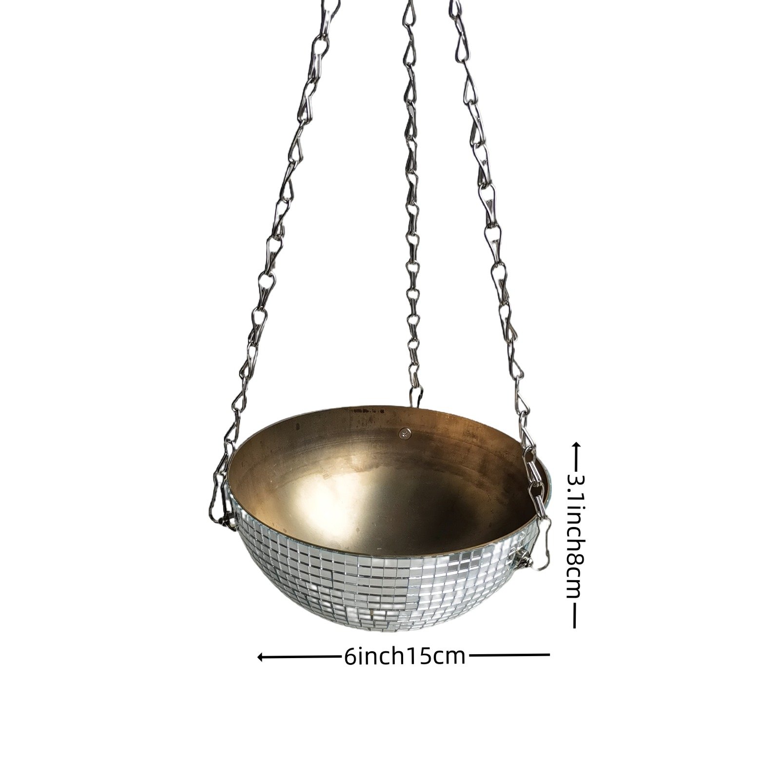 Metal Half Disco ball planter - Image 3